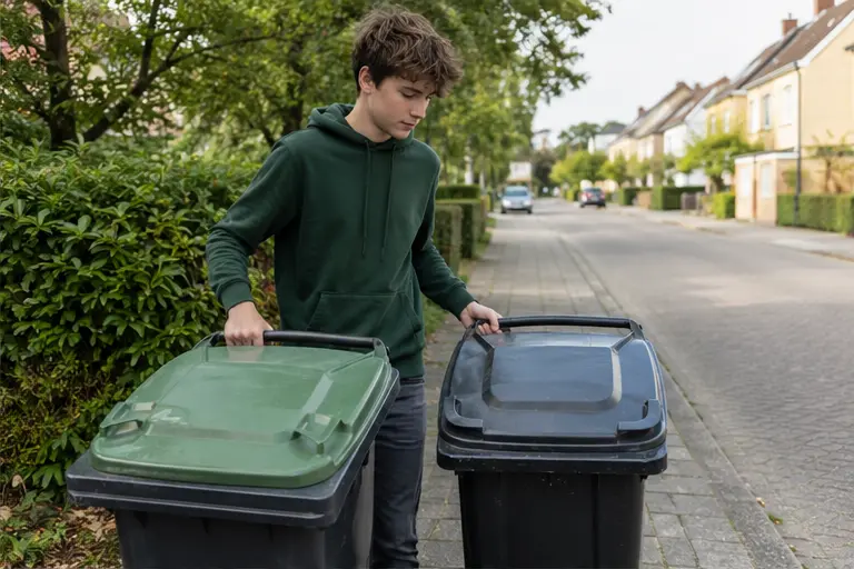 Container buiten-/terugzetten